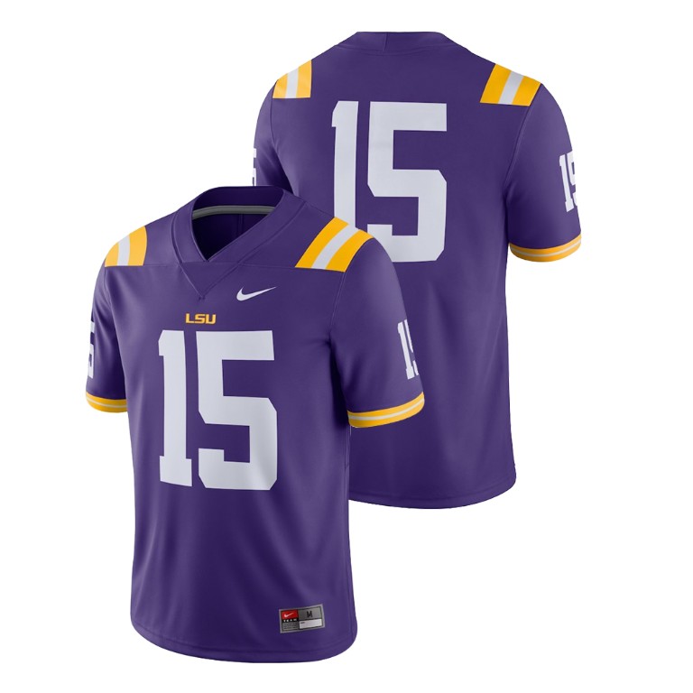Men's Purple Nike College Football LSU Tigers 2018 Game Jersey