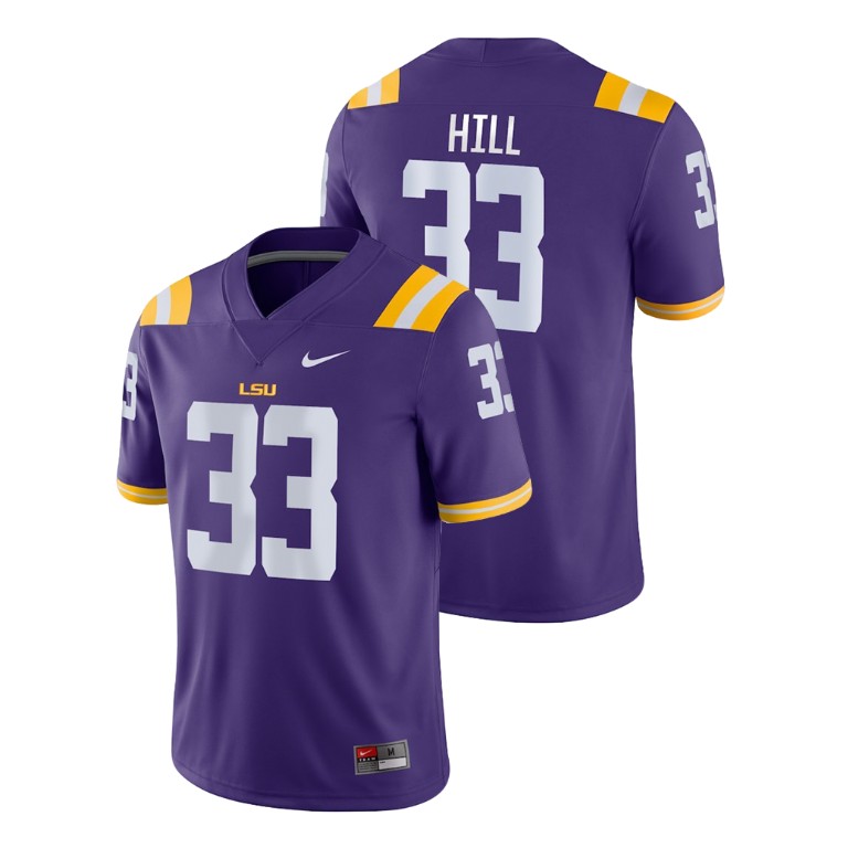 Men's Purple Nike Jeremy Hill Game LSU Tigers College Football Jersey