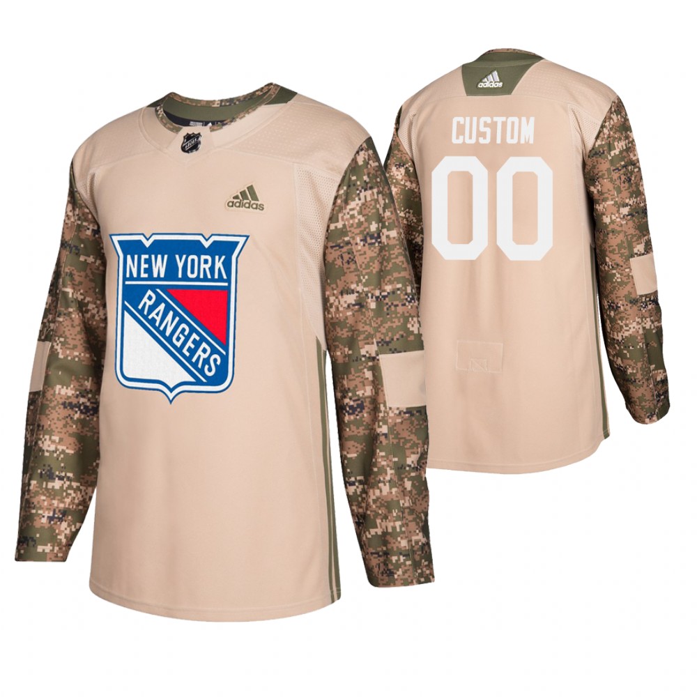 Men's Rangers #00 Custom Veterans Day Jersey - Camo