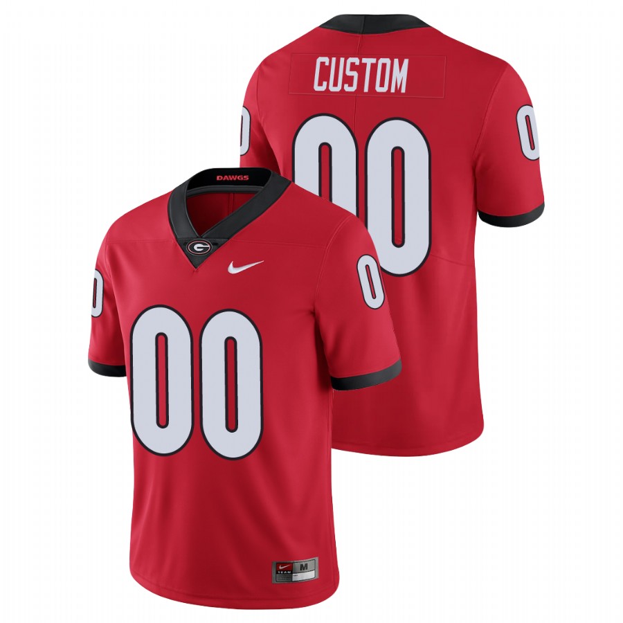 Men's Red Georgia Bulldogs Custom Limited Jersey
