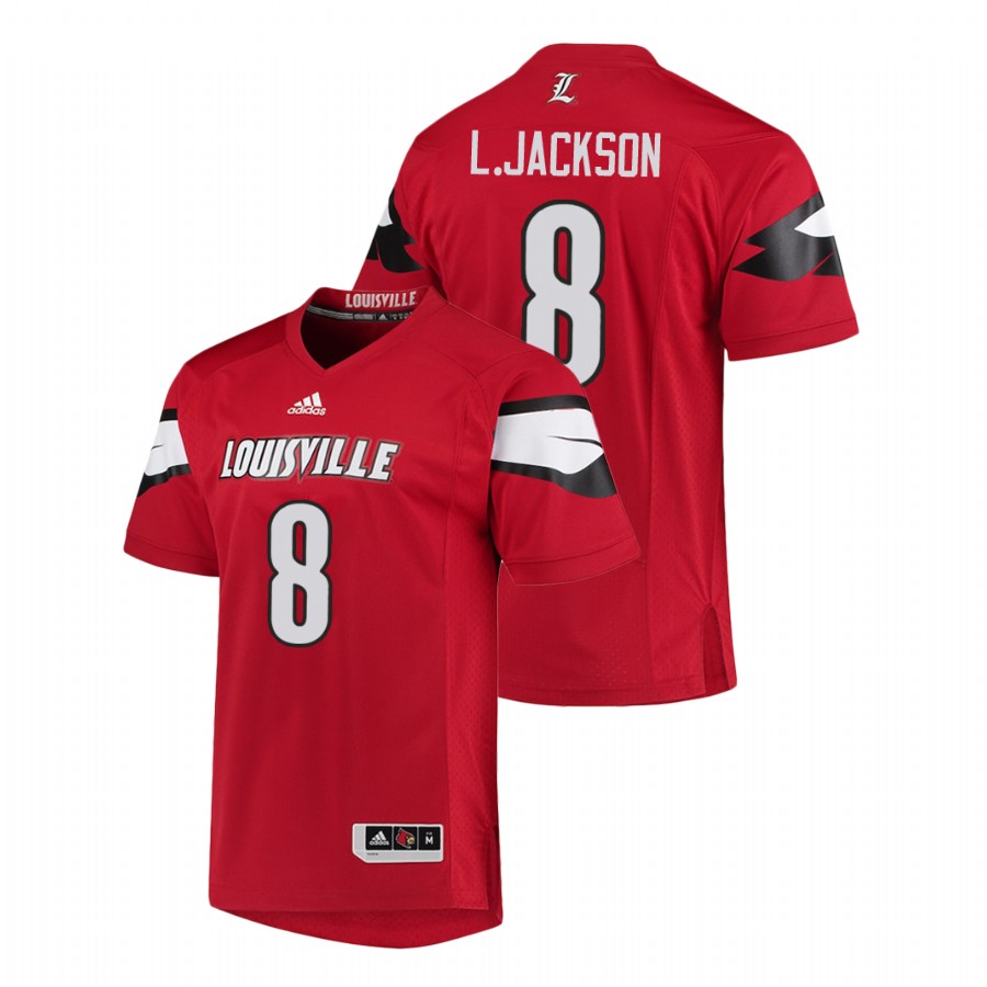 Men's Red Louisville Cardinals Lamar Jackson College Football Jersey