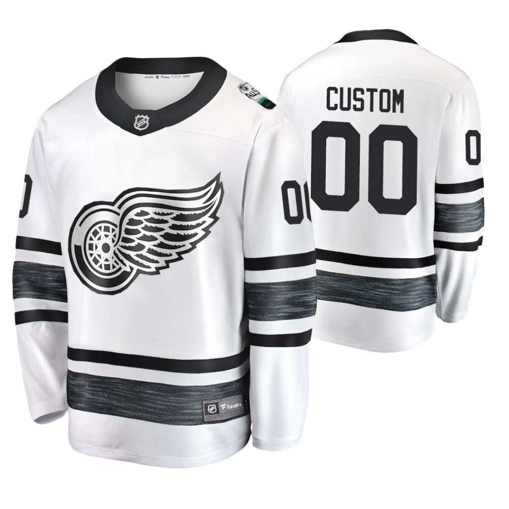 Men's Red Wings #00 Custom White 2019 NHL All-Star Jersey