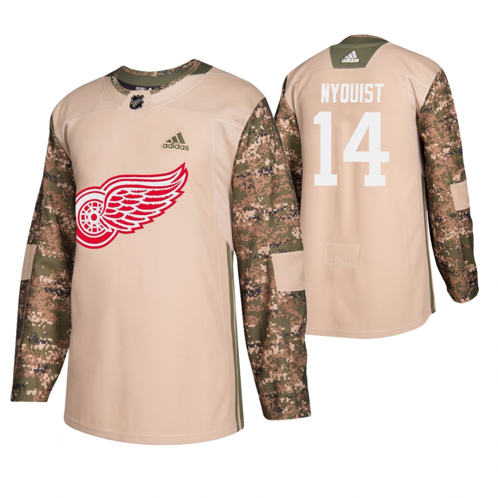 Men's Red Wings #14 Gustav Nyquist Veterans Day Jersey - Camo