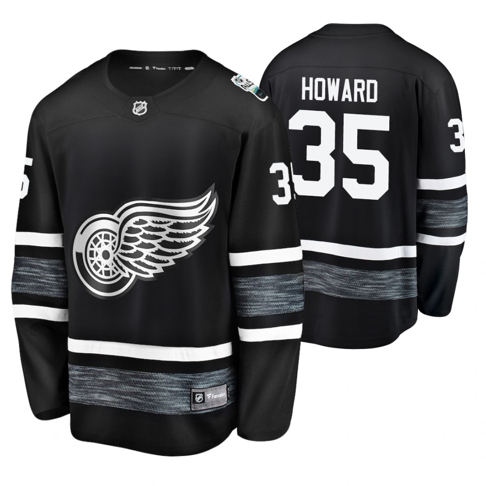 Men's Red Wings #35 Jimmy Howard Black 2019 NHL All-Star Jersey Stitched