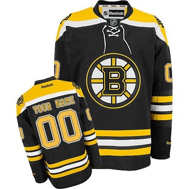 Men's Reebok Boston Bruins Customized Authentic Black Home NHL Jersey