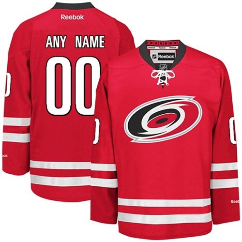 Men's Reebok Carolina Hurricanes Customized Authentic Red Home NHL Jersey