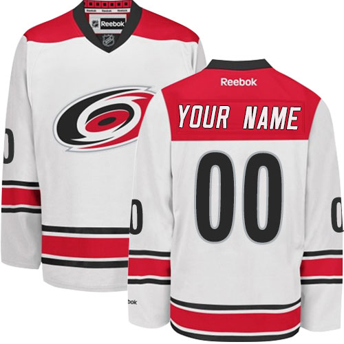 Men's Reebok Carolina Hurricanes Customized Authentic White Away NHL Jersey