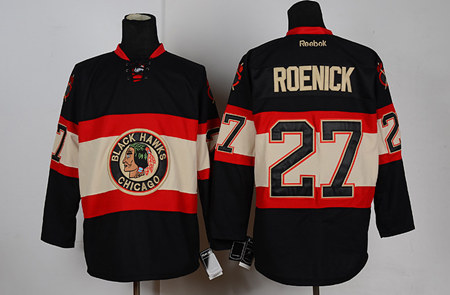 Men's Reebok Chicago Blackhawks #27 Jeremy Roenick Black Third Jersey Stitched