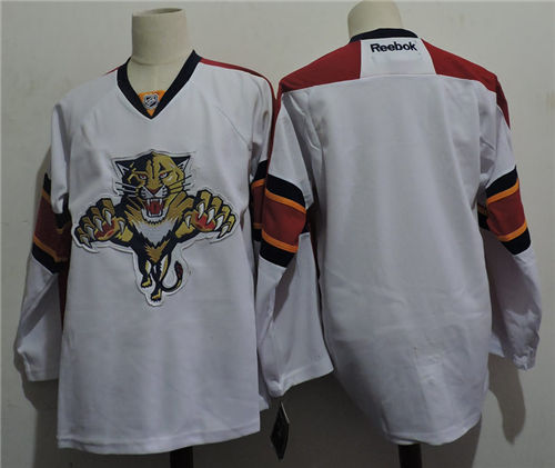 Men's Reebok Florida Panthers Blank White Away Hockey Jersey Size S-3XL Stitched