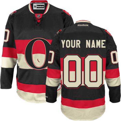 Men's Reebok Ottawa Senators Customized Authentic Black New Third NHL Jersey