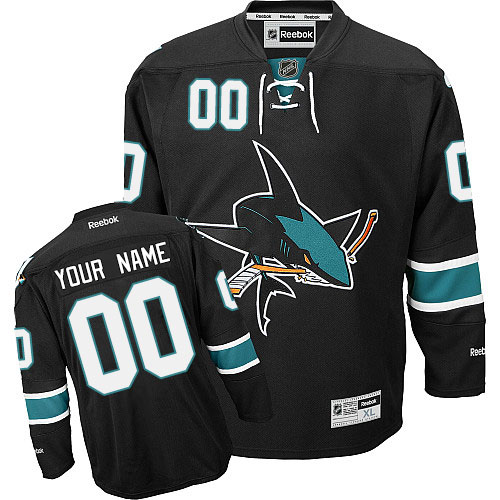 Men's Reebok San Jose Sharks Customized Authentic Black Third NHL Jersey
