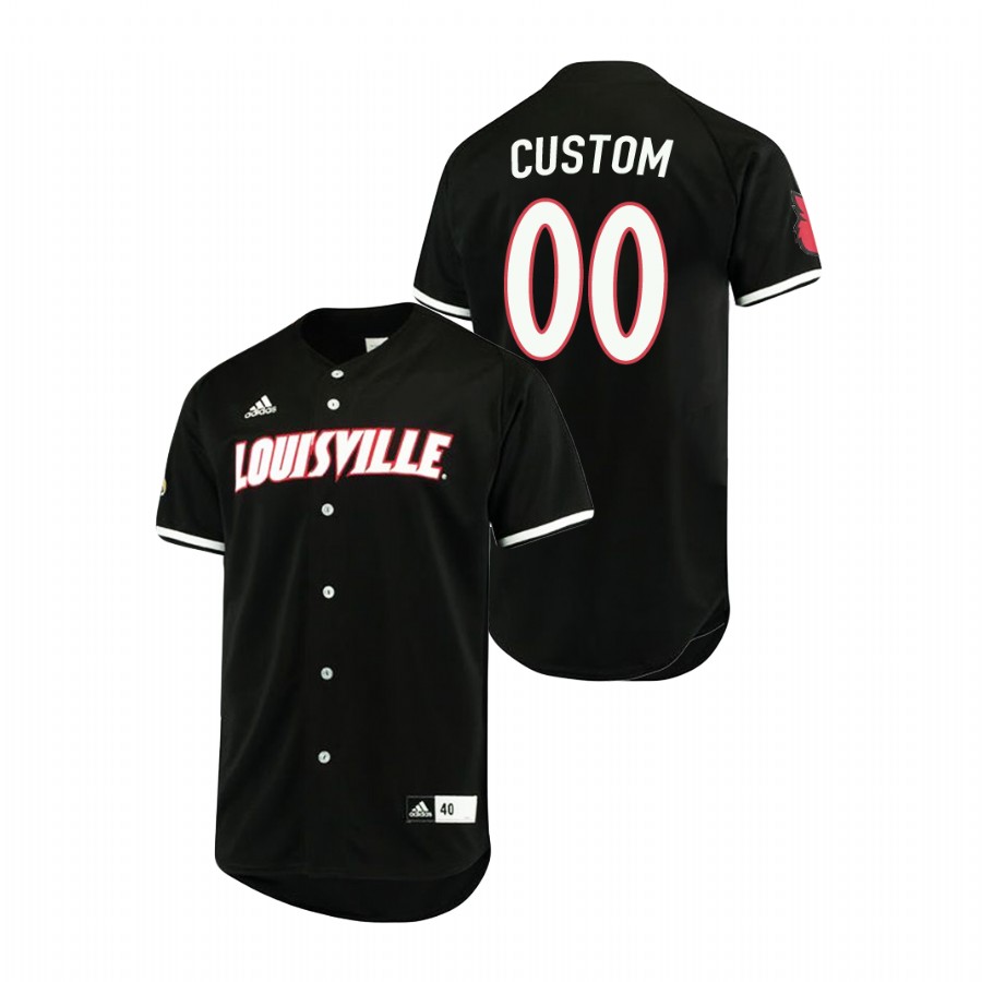 Men's Replica Louisville Cardinals Custom Baseball Jersey Black