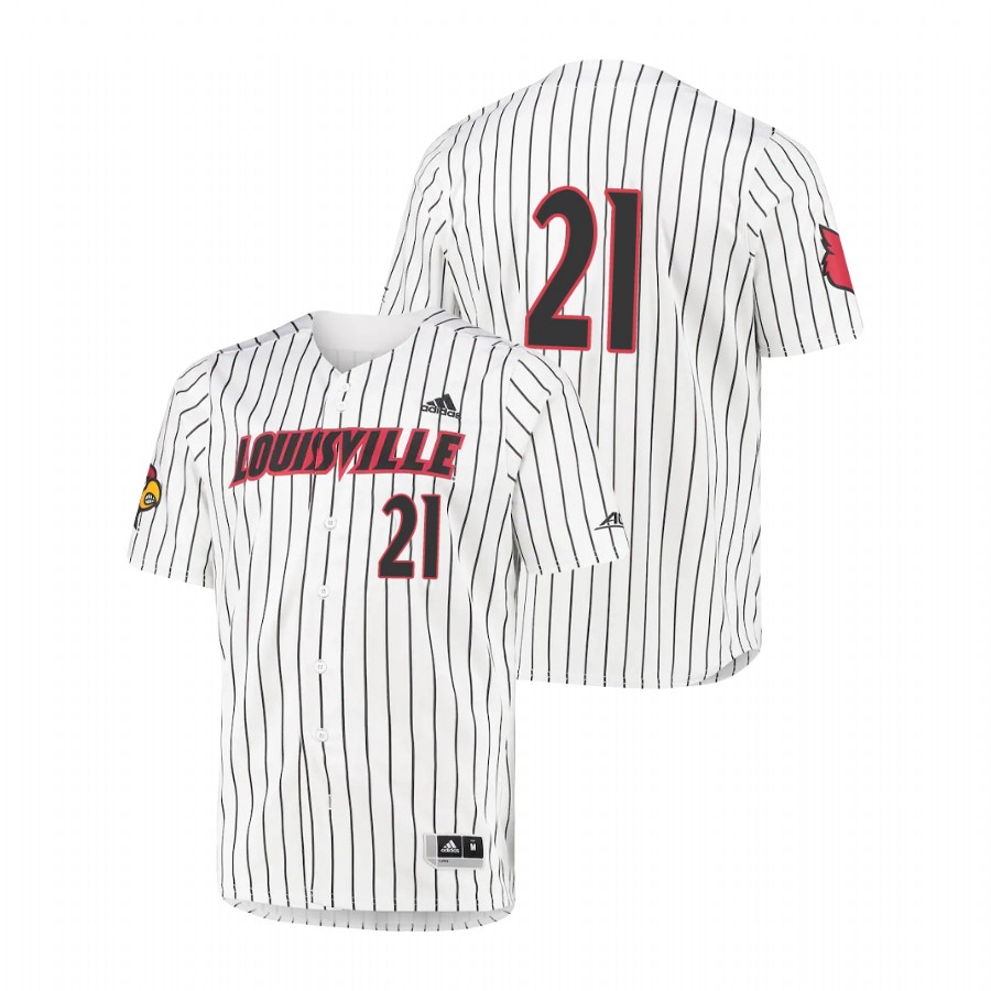 Men's Replica Louisville Cardinals Custom Baseball Jersey White
