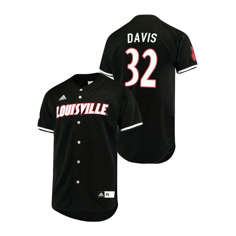 Men's Replica Louisville Cardinals Henry Davis Baseball Jersey Black