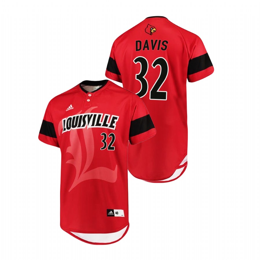 Men's Replica Louisville Cardinals Henry Davis Baseball Jersey Red