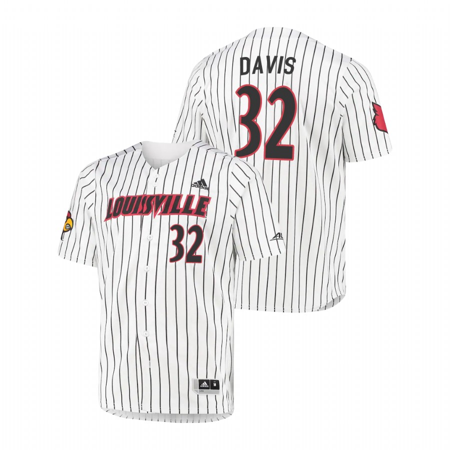 Men's Replica Louisville Cardinals Henry Davis Baseball Jersey White