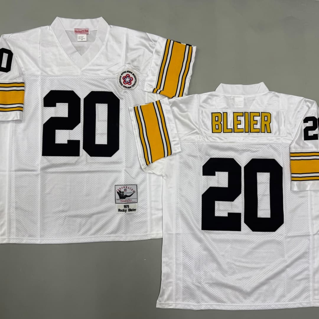 Men's Rocky Bleier White Pittsburgh Steelers