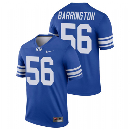 Men's Royal BYU Cougars Clark Barrington College Football Alumni Legend Jersey