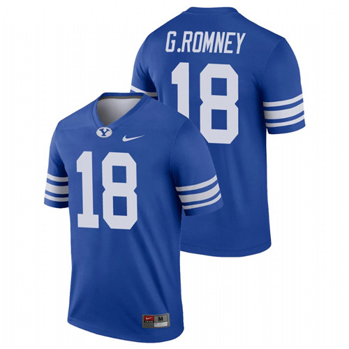 Men's Royal BYU Cougars Gunner Romney College Football Alumni Legend Jersey