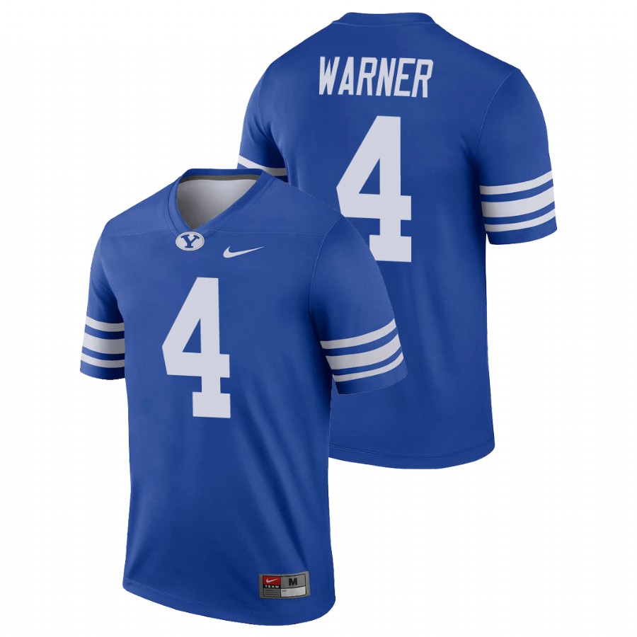 Men's Royal BYU Cougars Troy Warner College Football Alumni Legend Jersey