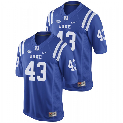 Men's Royal Duke Blue Devils Rocky Shelton II Replica Game Football Jersey