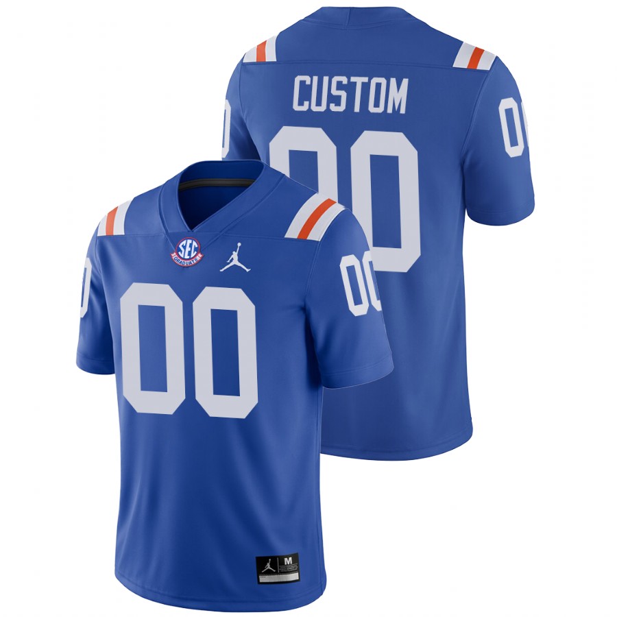 Men's Royal Florida Gators Custom College Football Game Jersey