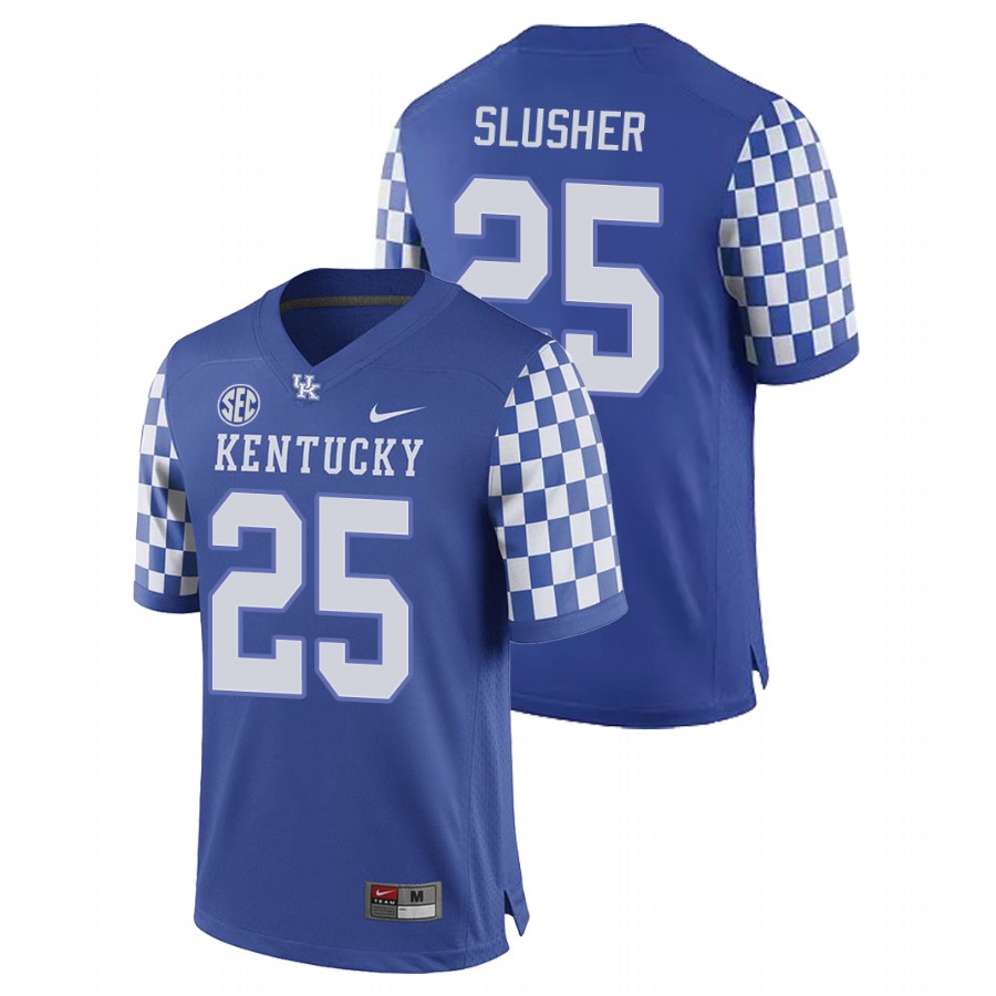 Men's Royal Kentucky Wildcats Brett Slusher College Football Game Jersey