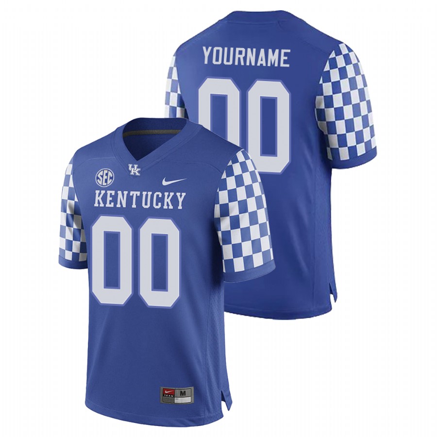 Men's Royal Kentucky Wildcats Custom College Football Game Jersey