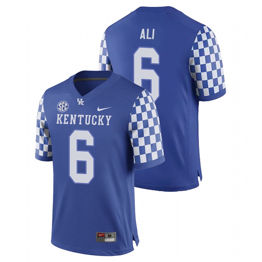 Men's Royal Kentucky Wildcats Josh Ali College Football Game Jersey