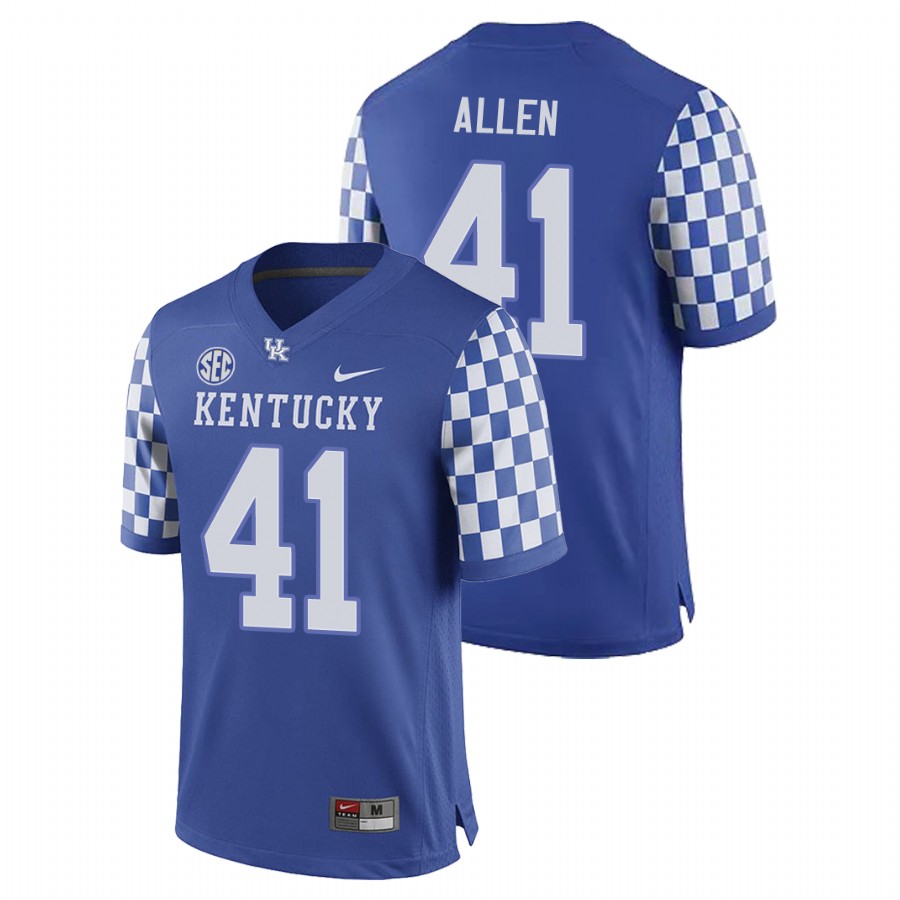 Men's Royal Kentucky Wildcats Josh Allen College Football Game Jersey