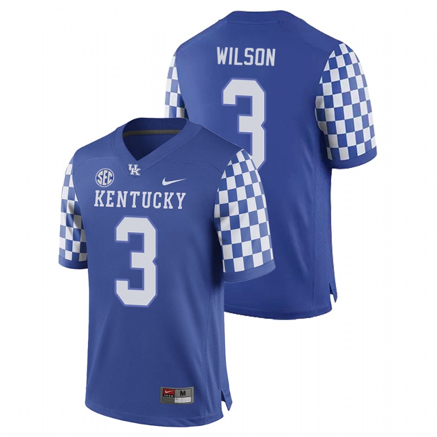 Men's Royal Kentucky Wildcats Terry Wilson College Football Game Jersey