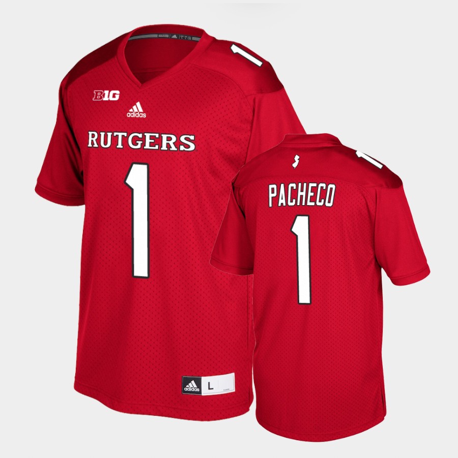 Men's Rutgers Scarlet Knights #1 Isaih Pacheco Scarlet Adidas College Football Jersey