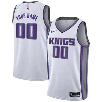 Men's Sacramento Kings Nike White Custom Jersey