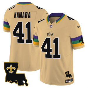 Men's Saints 2025 New Orleans City Vapor Limited Jersey - All Stitched Alvin Kamara  41