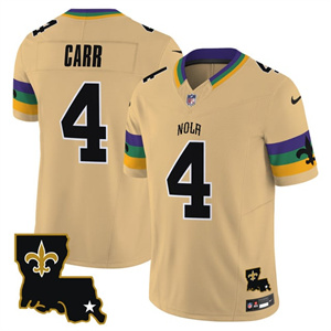 Men's Saints 2025 New Orleans City Vapor Limited Jersey - All Stitched Derek Carr  4