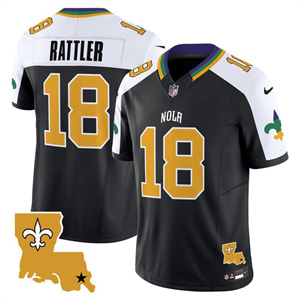 Men's Saints 2025 New Orleans City Vapor Limited Jersey - All Stitched Spencer Rattler    18