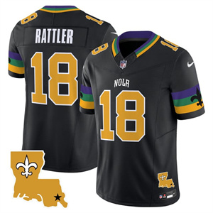 Men's Saints 2025 New Orleans City Vapor Limited Jersey - All Stitched Spencer Rattler 18
