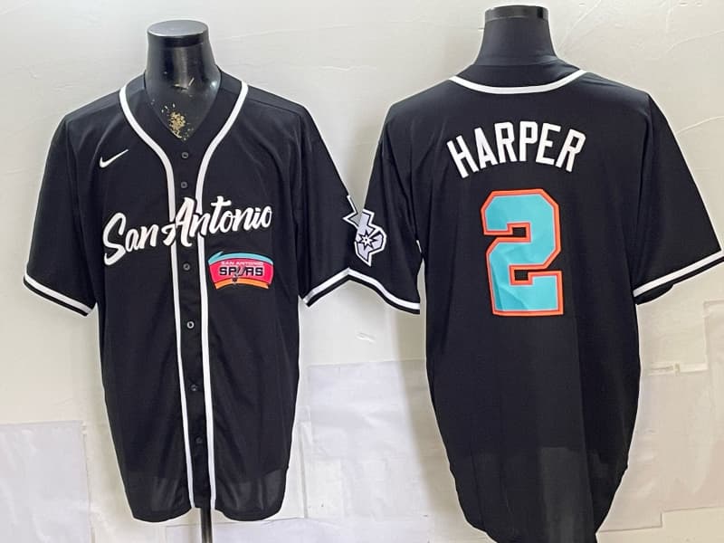 Men's San Antonio Spurs  2 harper Black 2025-26 City Edition Swingman Stitched Basketball Jersey
