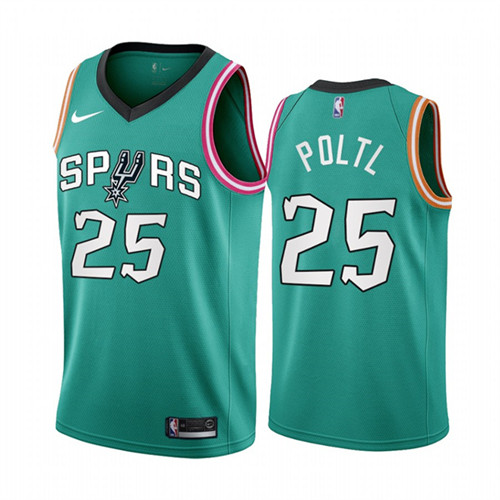 Men's San Antonio Spurs #25 Jakob Poltl 2022 23 Teal City Edition Stitched Jersey