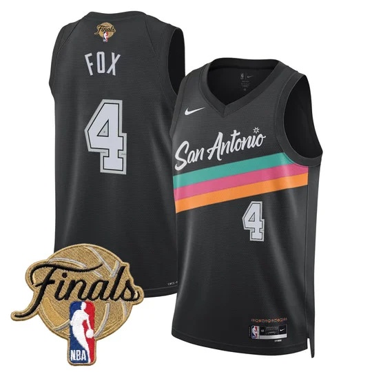 Men's San Antonio Spurs 2026 Finals Swingman Jersey - All Stitched De'Aaron Fox    4