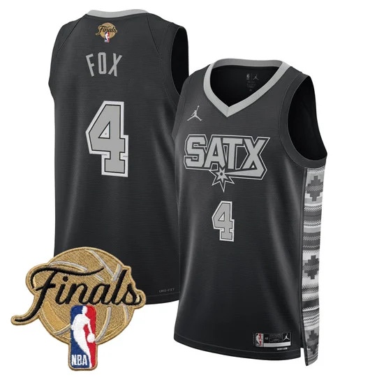 Men's San Antonio Spurs 2026 Finals Swingman Jersey - All Stitched De'Aaron Fox  4