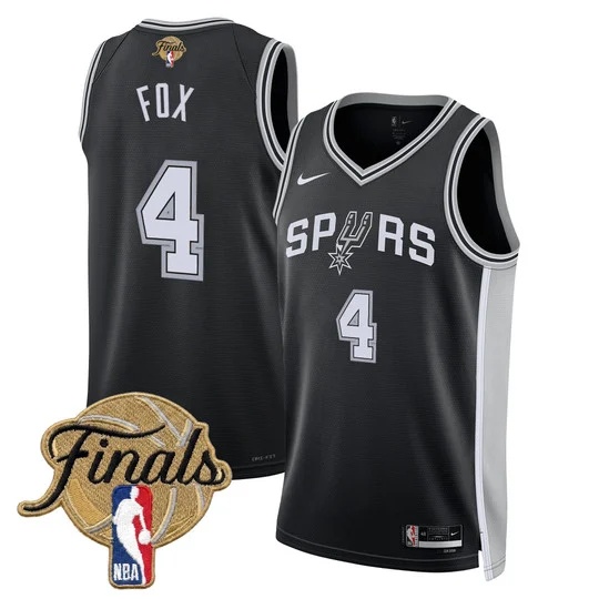 Men's San Antonio Spurs 2026 Finals Swingman Jersey - All Stitched De'Aaron Fox4