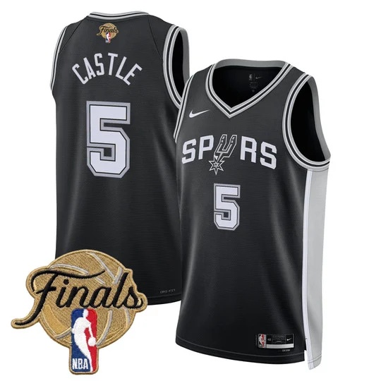 Men's San Antonio Spurs 2026 Finals Swingman Jersey - All Stitched Stephon Castle5
