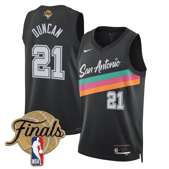 Men's San Antonio Spurs 2026 Finals Swingman Jersey - All Stitched Tim Duncan   21