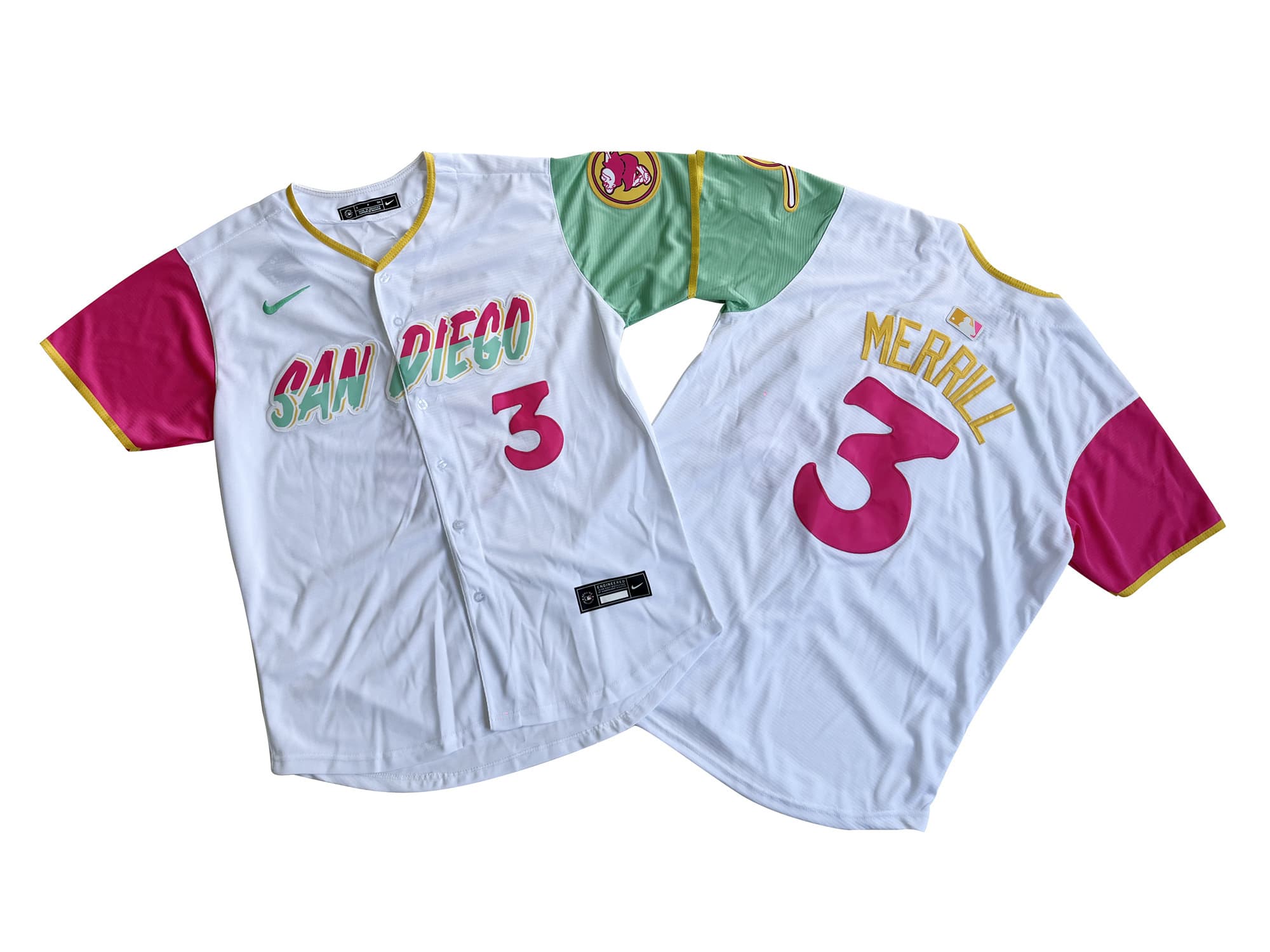 Men's San Diego 3# Jackson Merrill Nike White City Connect Limited Player Jersey