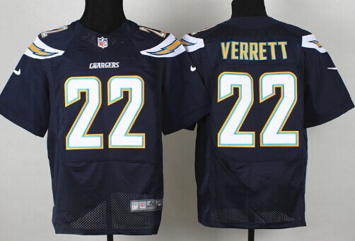Men's San Diego Chargers #22 Jason Verrett Navy Blue Nik Elite Jersey