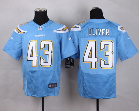 Men's San Diego Chargers #43 Branden Oliver Nike Light Blue Elite Jersey