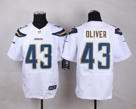 Men's San Diego Chargers #43 Branden Oliver Nike White Elite Jersey