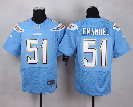 Men's San Diego Chargers #51 Kyle Emanuel Nike Light Blue Elite Jersey
