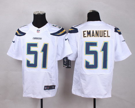 Men's San Diego Chargers #51 Kyle Emanuel Nike White Elite Jersey
